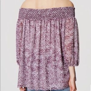 Loft Off the Shoulder Floral Print Top Size-XSP